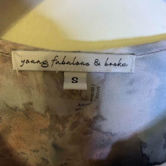 Young fabulous and broke tie dye long sleeve button down shirt tie dye S - Picture 7 of 8